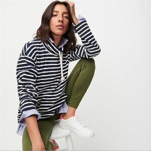 J. CREW FUNNELNECK PULLOVER IN STRIPED MARINER CLOTH